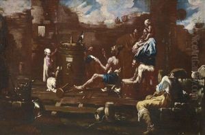 Paesaggio Con Ruderi E Pitocchi Che Insegnano Ad Un Corvo A Cantare Paesaggio Con Ruderi E Pitocchi Che Insegnano Ad Un Corvo A Cantare