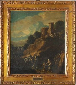 Paesaggio Con Torre E Figure by Alessandro Magnasco