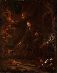 Der Okultist Mit Asklepiosstab Und Stundenglas by Alessandro Magnasco