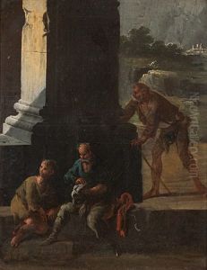 Kirchenportal Mit Bettlern