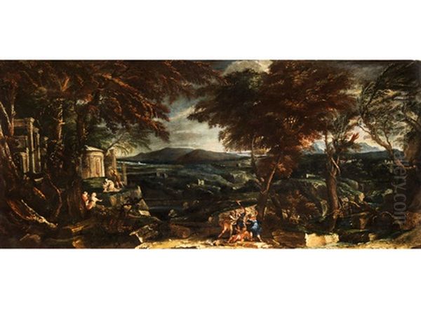 Antike Fantasielandschaft Mit Antik-historischen Szenerien Und Architektur - view 1