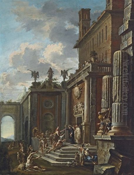 A Saint Giving Alms At A Church Door (collab. W/clemente Spera) - view 1
