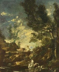 Monk In A Landscape by Alessandro Magnasco