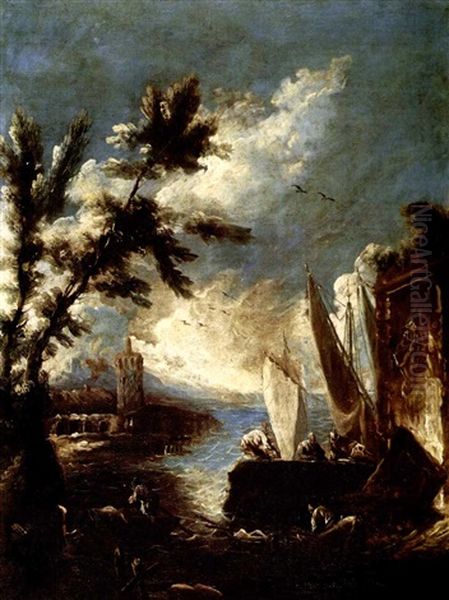 Hafen (+ Ruinenlandschaft Mit Figuren, Pair) - view 1