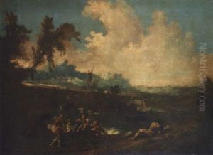 Paysage Avec Pecheurs Et Enfants Paysage Avec Pecheurs Et Enfants