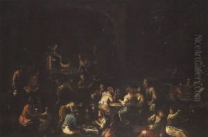 Scene D'interieur De Taverne by Alessandro Magnasco