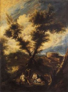 Paesaggio Con Viandanti by Alessandro Magnasco