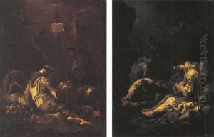 Cappucine Monks At Prayer by Alessandro Magnasco