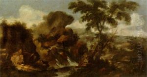 Flusslandschaft Mit Einem Baum