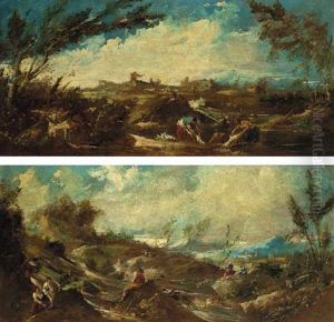 An Extensive Landscape With Washerwomen By A River