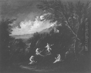 Monks Praying In The Wilderness by Alessandro Magnasco