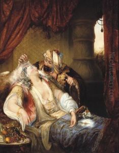 A Visitor In The Harem by Julius Victor Berger