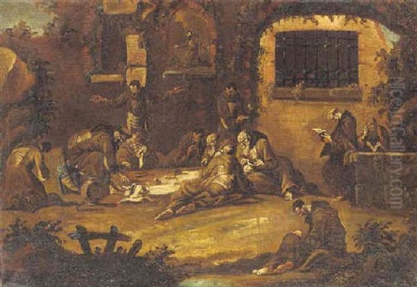 Monks Taking Refreshment - view 1