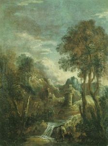 Landschaft Mit Wasserfall Landschaft Mit Wasserfall