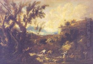 Paesaggio Con Pescatori by Alessandro Magnasco
