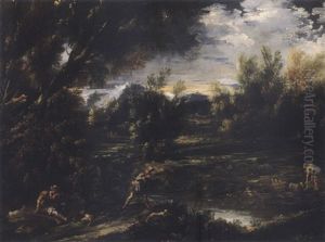 Landscape With Hunters And A Washerwoman