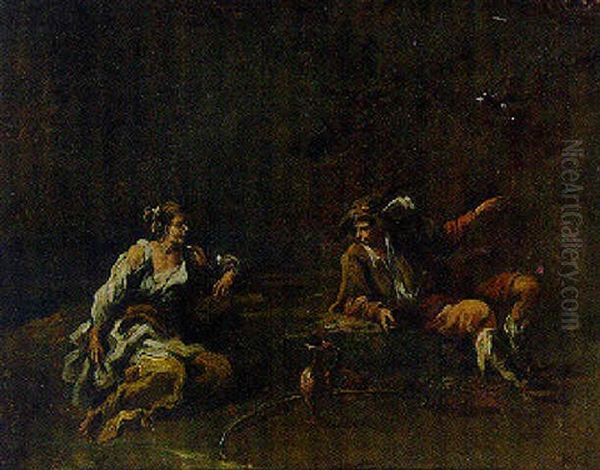 A Peasant Couple Resting In A Landscape - view 1
