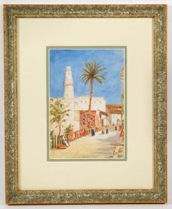 Rug Merchant In The Souk by Mabel Berger