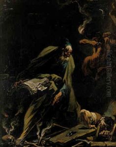 An Alchemist Conjuring Demons by Alessandro Magnasco