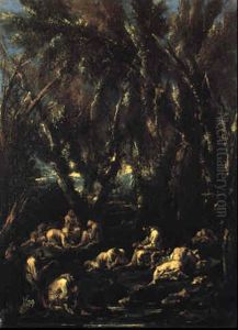 Gruppo Di Monaci In Preghiera by Alessandro Magnasco