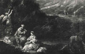 Landschaft Mit Der Ruhe Auf Der Flucht Nach Zgypten by Alessandro Magnasco