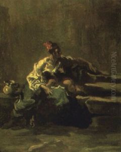 A Beggar And Her Child Seated On Steps by Alessandro Magnasco