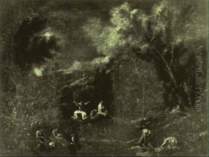 Devout Monks In A Landscape