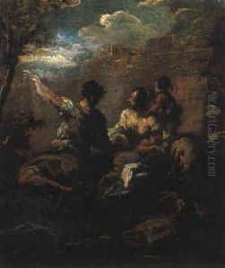 Bauernfamilie Vor Ruinen by Alessandro Magnasco