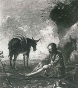 A Traveller And A Donkey At Rest In A Landscape by Alessandro Magnasco