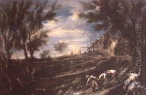 Paesaggio Con Cavaliere by Alessandro Magnasco