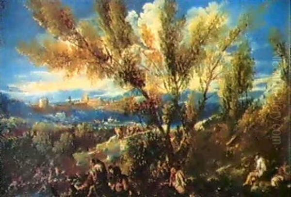 Paesaggio Alberato Con Frati E Pitocchi - view 1
