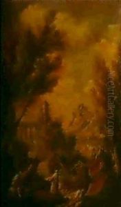 Phantastische Landschaft Mit Figuren Phantastische Landschaft Mit Figuren