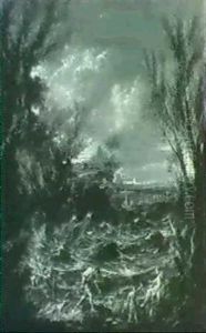 Coastal Landscape With Figures In The Foreground by Alessandro Magnasco