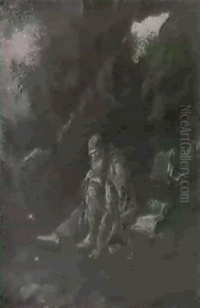 A Monk Seated In A Landscape - view 1