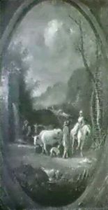 Hyrder Og Kvaeg Ved En Brond by Alessandro Magnasco