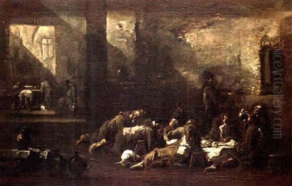 Monks At Supper In An Interior - view 1