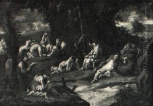 Monks Meditating In A Landscape by Alessandro Magnasco