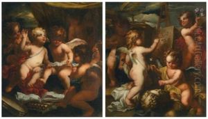 An Allegory Of The Arts; An Allegory Of Music (pair)
