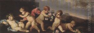 Landscape With Putti Disporting Landscape With Putti Disporting