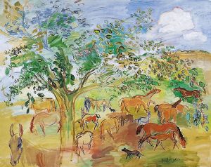 Chevaux Dans La Prairie by Paul Berger