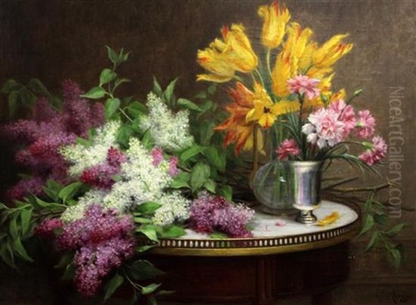 Still Life Of Flowers On A Table Top - view 1
