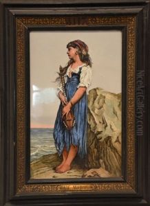 Jeune Fille A La Mandoline by Desire Alfred Magne