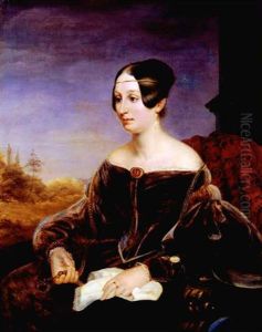 Portrait Der Mathilde Grafin Zu Lynar Geb.grafin Voss-giewitz by Eduard Magnus