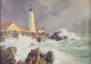 Lighthouse At Balboa Island by Christian Karl Magnussen