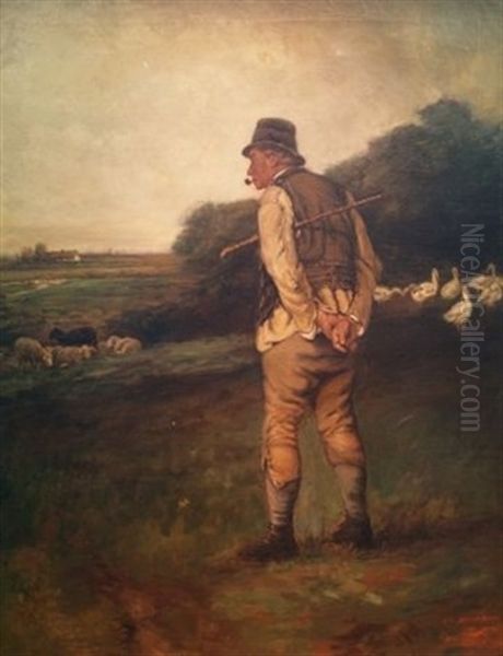 The Shepherd Surveying His Flock (by J.l. Brockbank) - view 1