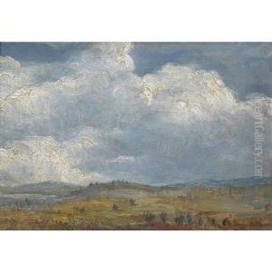 Weite Landschaft Mit Wolken by Gusztav Magyar Mannheimer