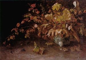 Herbstlicher Straus In Chinesischer Vase by Marie Magyar