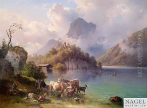 Landschaft Am Traunsee Mit Dem Johannesberg Und Der Johannesbergkapelle In Oberosterreich Landschaft Am Traunsee Mit Dem Johannesberg Und Der Johannesbergkapelle In Oberosterreich