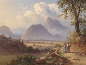 Blick Vom Fuse Des Monchsberg Auf Den Hohenstaufen, Davor Der Fuderheuberg by Edmund Mahlknecht