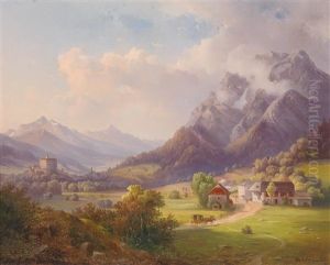 Blick Auf Den Grimming Und Schloss Trautenfels Bei Stainach-irdning Im Steirischen Ennstal by Edmund Mahlknecht